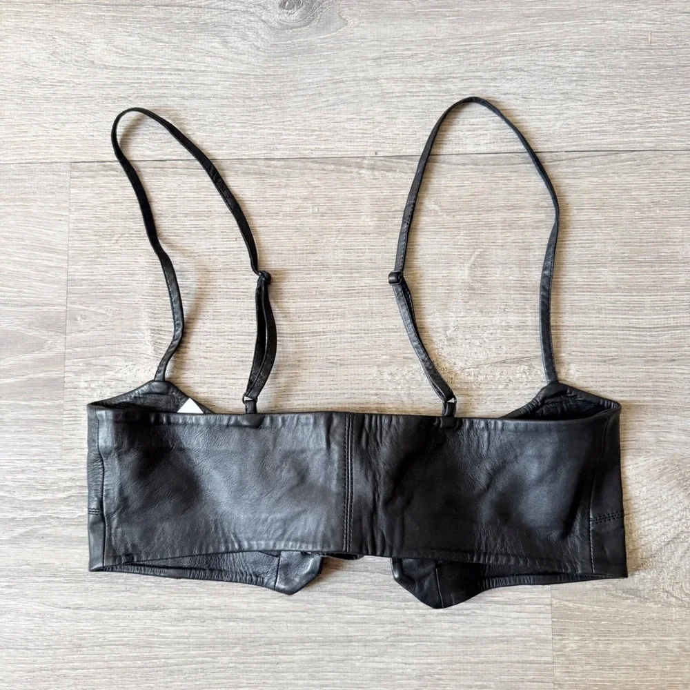 Free People Hastings Corset Belt Black Lamb Leather Lace Up Straps S/M New